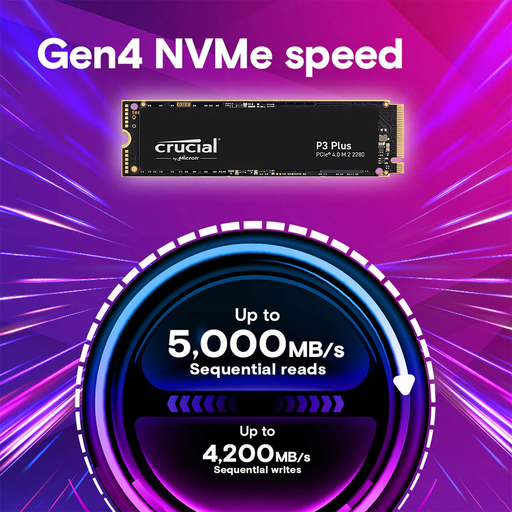 Crucial P3 Plus 1TB NVMe PCIe M.2 SSD - Image 4