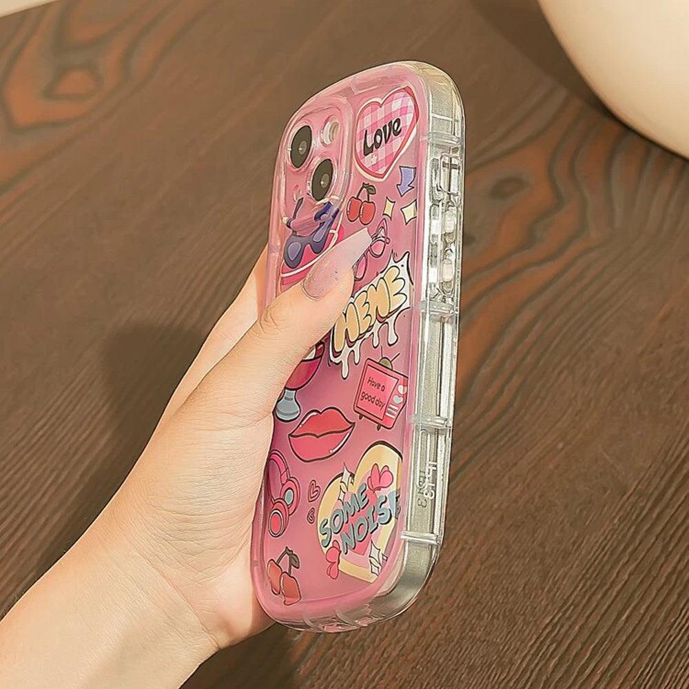 Cute Cherry Stickers Plastic Phone Cover iPhone - Image 3