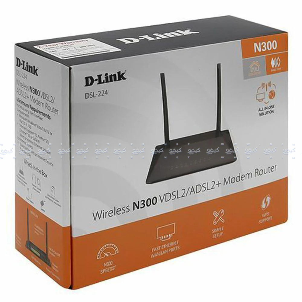 D-Link DSL-224 VDSL2/ADSL2+ Modem Router 4 Ports 2 Antenna 300Mbps - Image 4