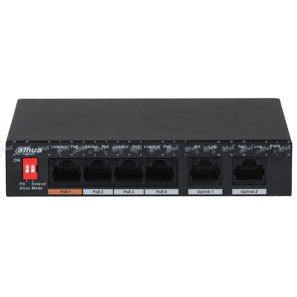 Dahua DH-PFS3006-4ET-60 Unmanaged Desktop Switch 4 Ports PoE 10/100Mbps + 2 Ports RJ45 10/100Mbps Uplink - Image 2