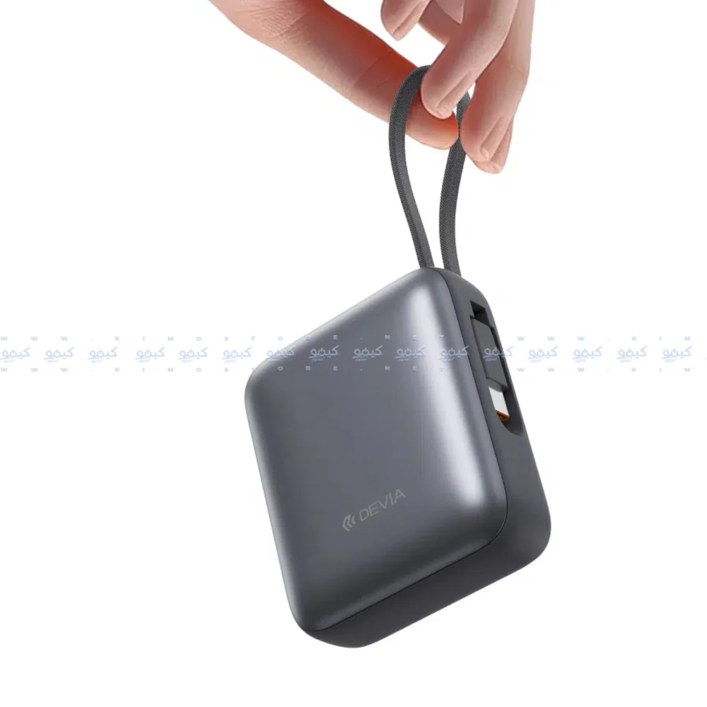Devia Ultra 1 EP206 Power Bank Type-C 35W 10000mAh Built-in Type-C Cable - Modern Gray - Image 2