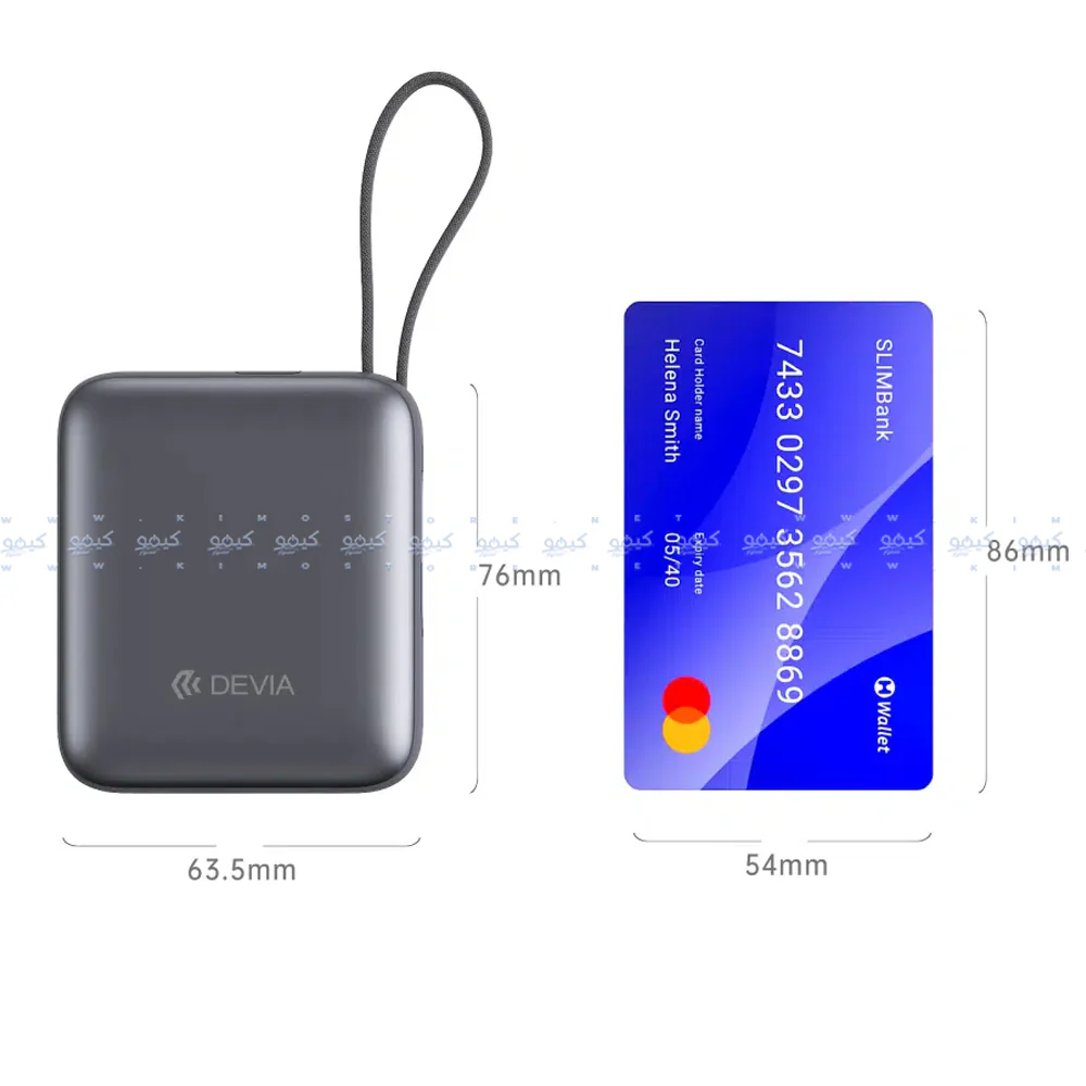 Devia Ultra 1 EP206 Power Bank Type-C 35W 10000mAh Built-in Type-C Cable - Modern Gray - Image 3