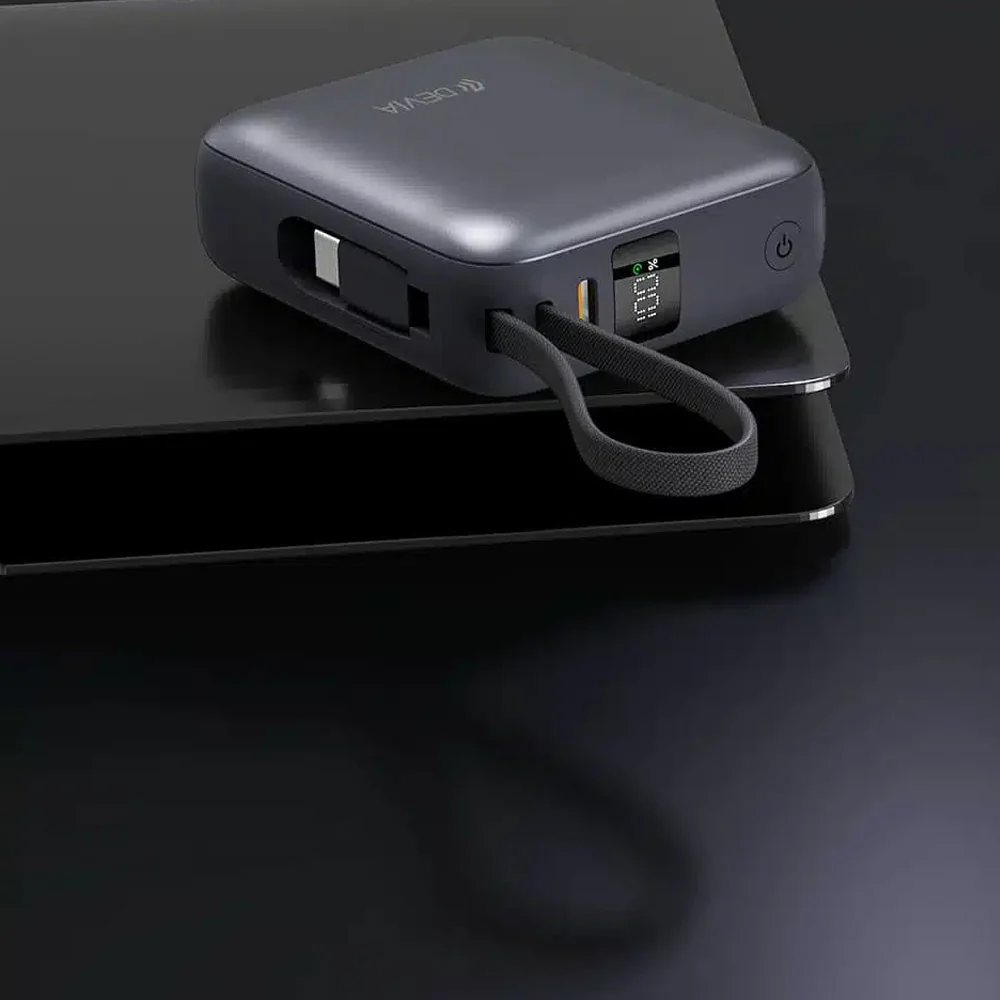 Devia Ultra 1 EP206 Power Bank Type-C 35W 10000mAh Built-in Type-C Cable - Modern Gray - Image 6