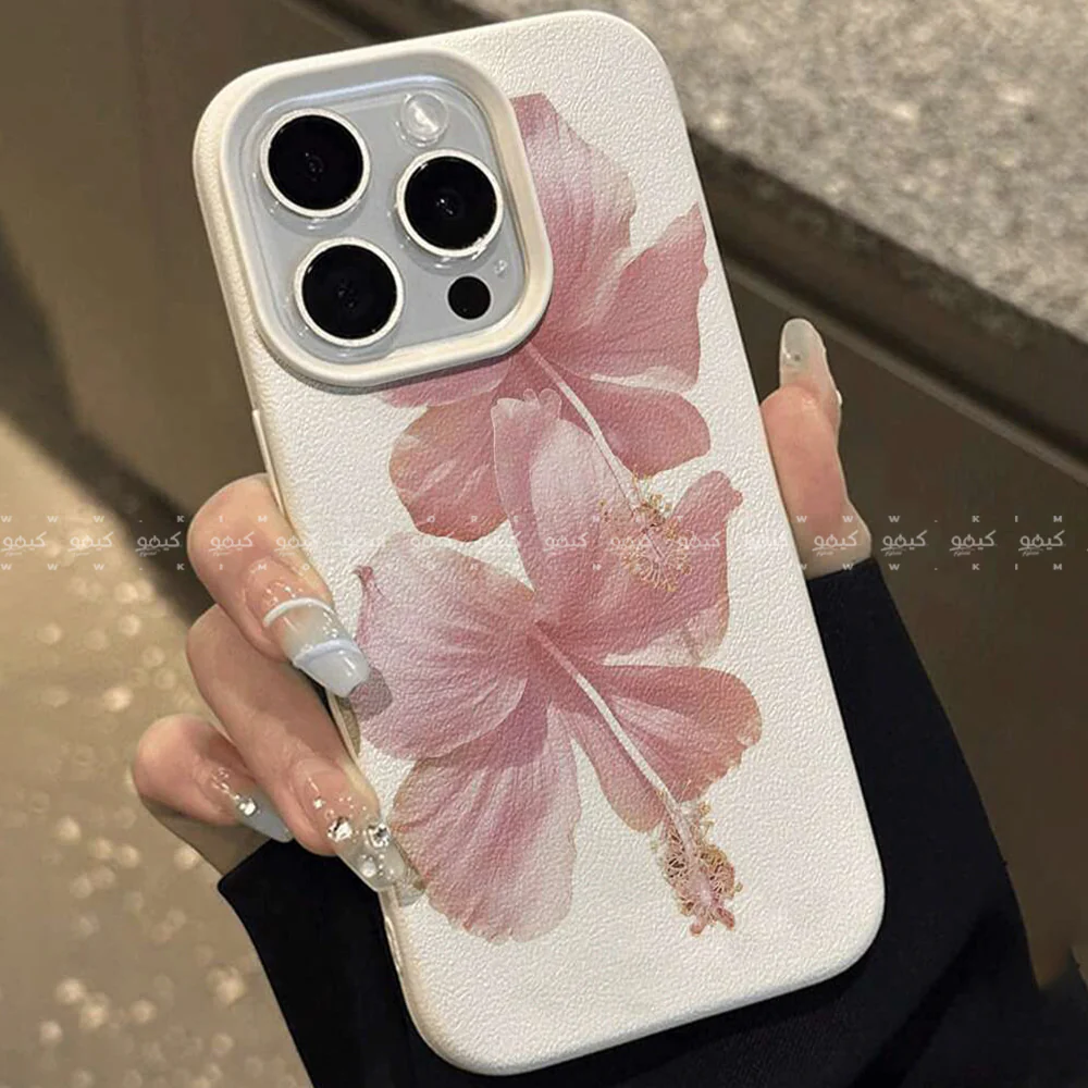 Dreamy Pink Hibiscus Flower Pattern Phone Cover - Image 2