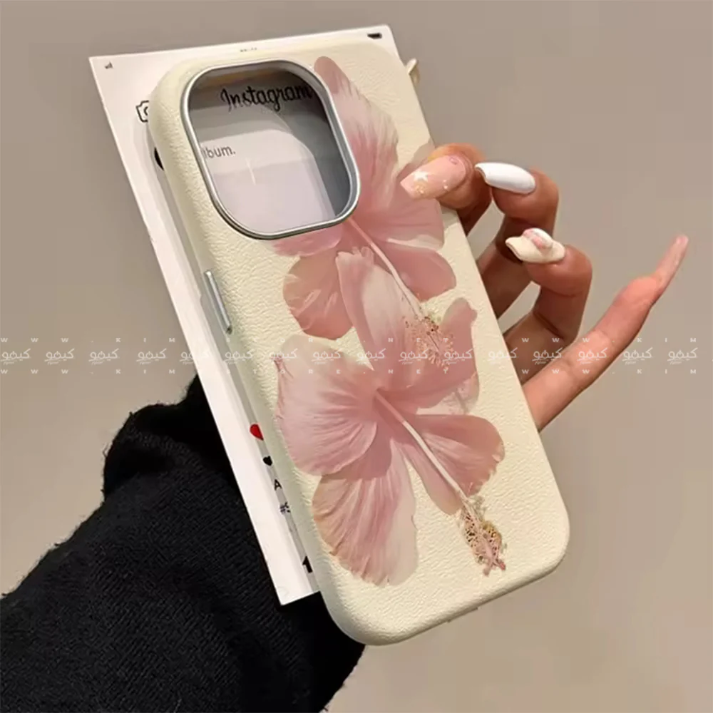Dreamy Pink Hibiscus Flower Pattern Phone Cover - Image 3
