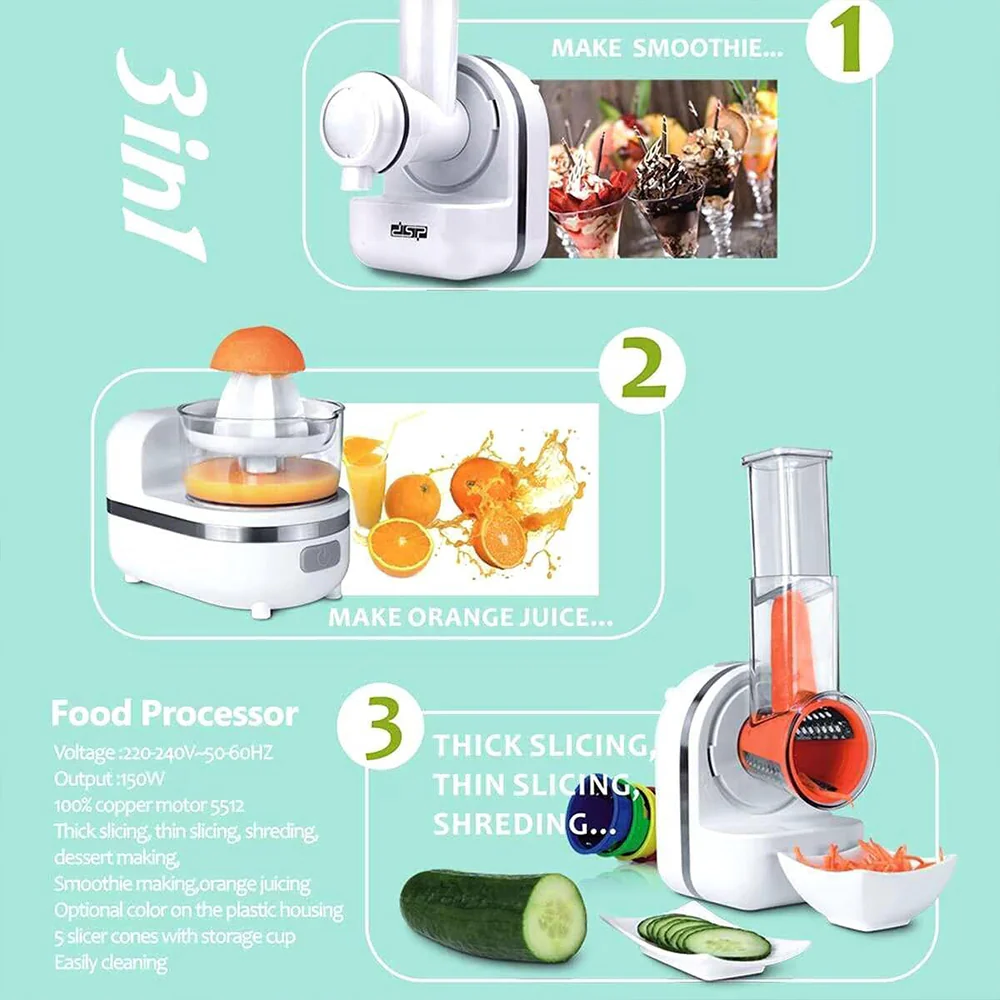 DSP KJ3001 3in1 Food Processor KJ3001 150W - Image 8