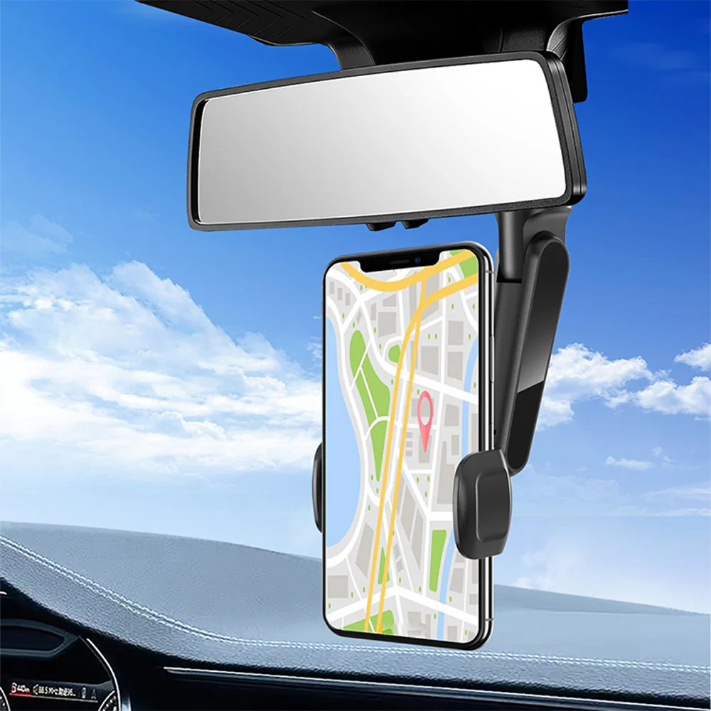 Earldom EH178 Mirror Car Phone Holder - Black - Image 5