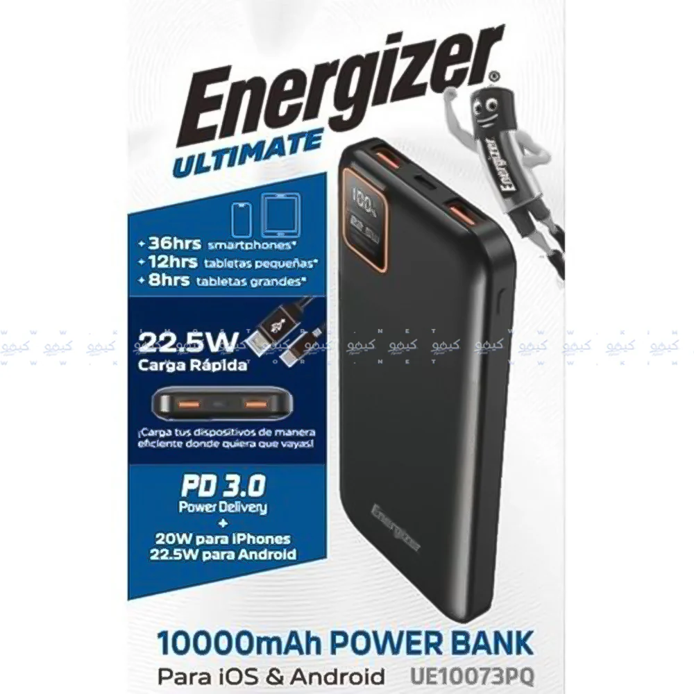 Energizer UE10073PQ Ultimate Power Bank USB + Type-C + Micro 22.5W Fast Charging 10000mAh - Black - Image 5