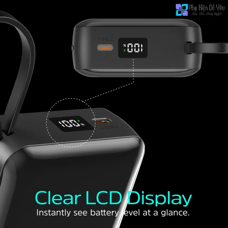 Energizer UE20077PQ Ultimate Power Bank PD Type-C 35W Fast Charging 20000mAh Built-In 2 Cables - Black - Image 7