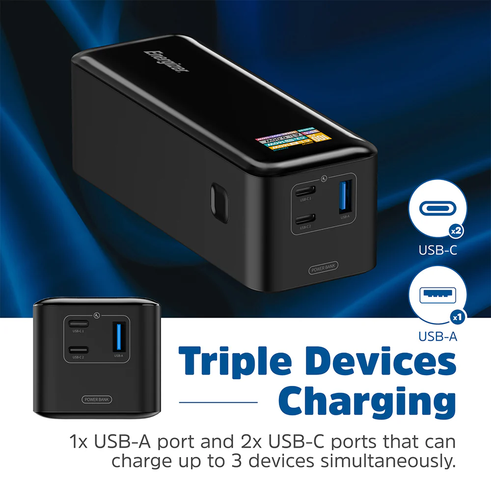 Energizer XP27000PD Power Bank USB + 2x PD Type-C 140W Fast Charging 27000mAh - Black - Image 9