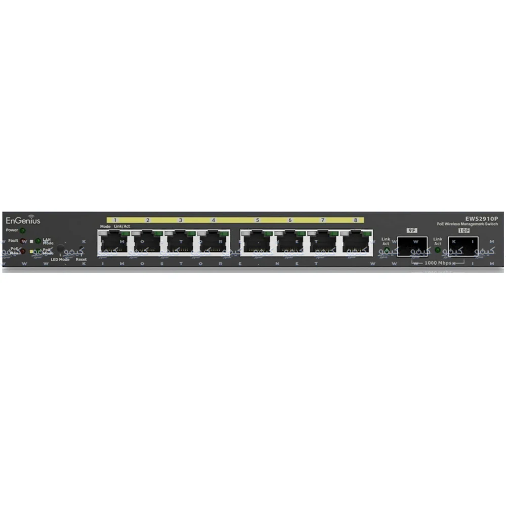EnGenius EWS2910P Managed Desktop Switch 8 Ports PoE 10/100/1000Mbps + 2 Ports SFP 10/100/1000Mbps 61.6W - Image 2