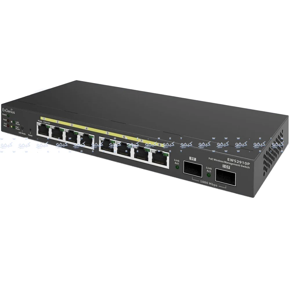 EnGenius EWS2910P Managed Desktop Switch 8 Ports PoE 10/100/1000Mbps + 2 Ports SFP 10/100/1000Mbps 61.6W - Image 3