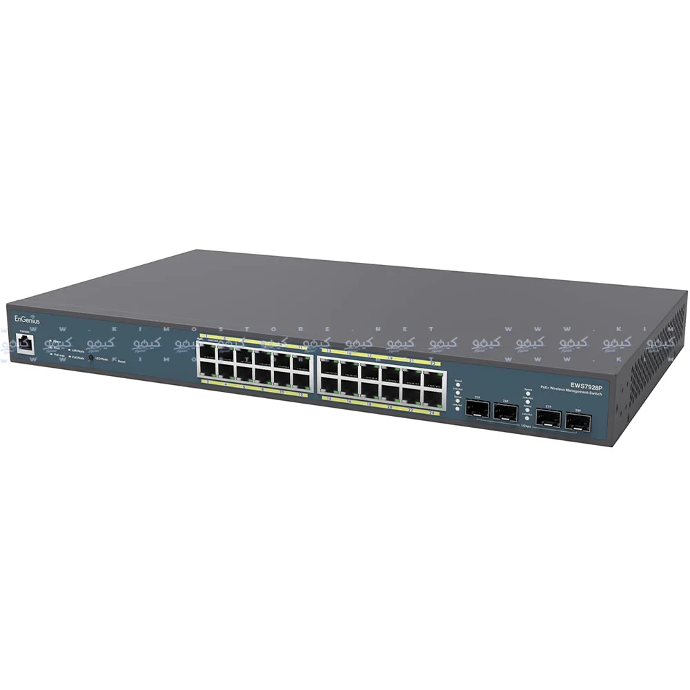 EnGenius EWS7928P Managed Rackmount Switch 24 Ports PoE+ 10/100/1000Mbps + 4 Ports SFP 10/100/1000Mbps + Console Port 185W - Image 2