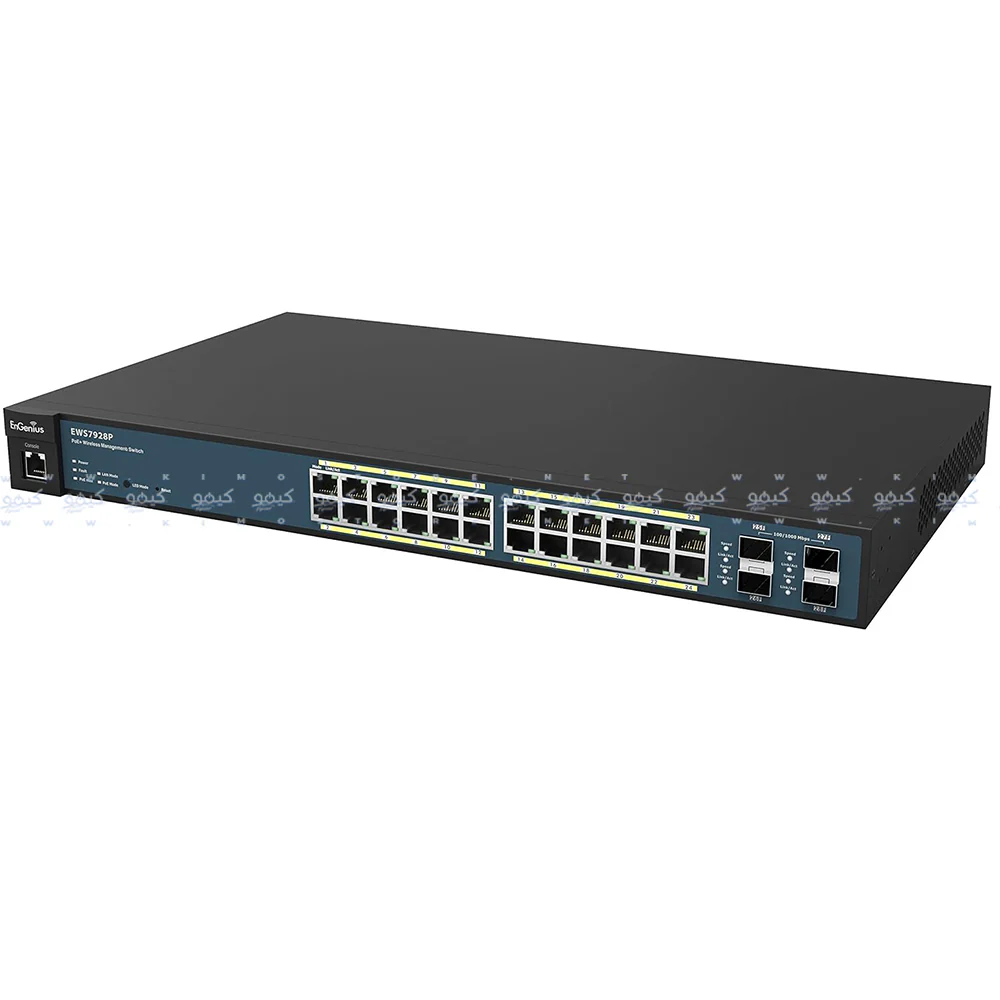 EnGenius EWS7928P Managed Rackmount Switch 24 Ports PoE+ 10/100/1000Mbps + 4 Ports SFP 10/100/1000Mbps + Console Port 185W - Image 4