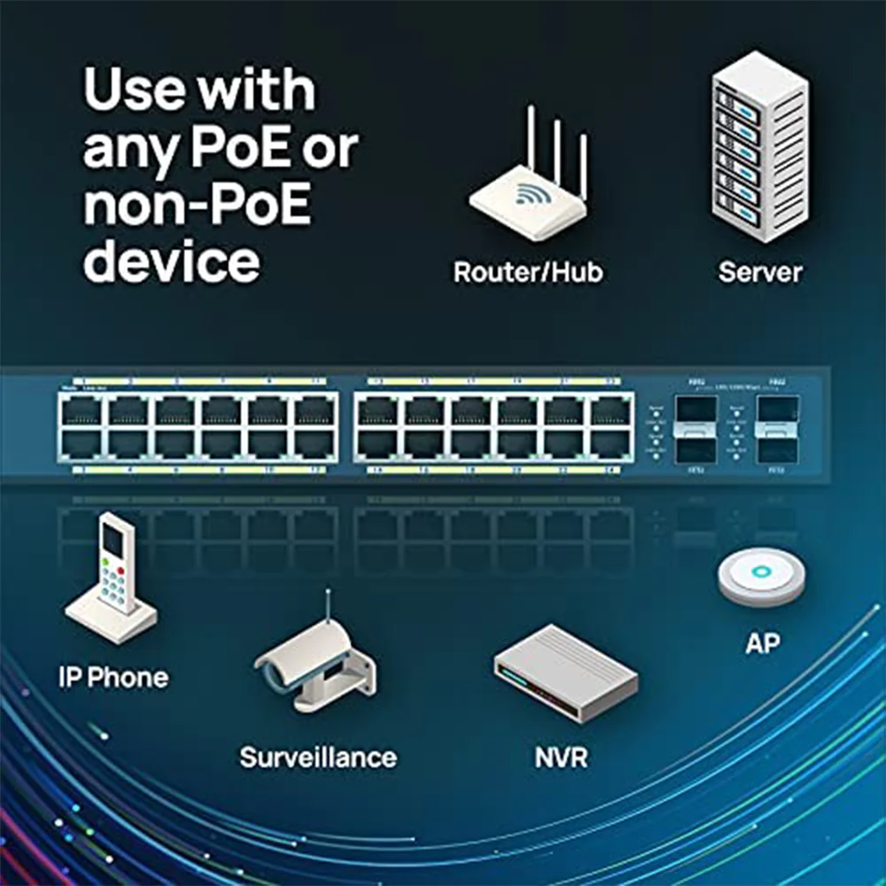 EnGenius EWS7928P Managed Rackmount Switch 24 Ports PoE+ 10/100/1000Mbps + 4 Ports SFP 10/100/1000Mbps + Console Port 185W - Image 5