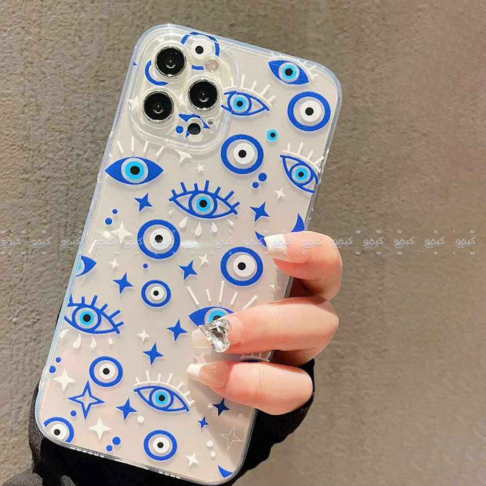 Evil Eye Pattern Clear Phone Cover - Image 2