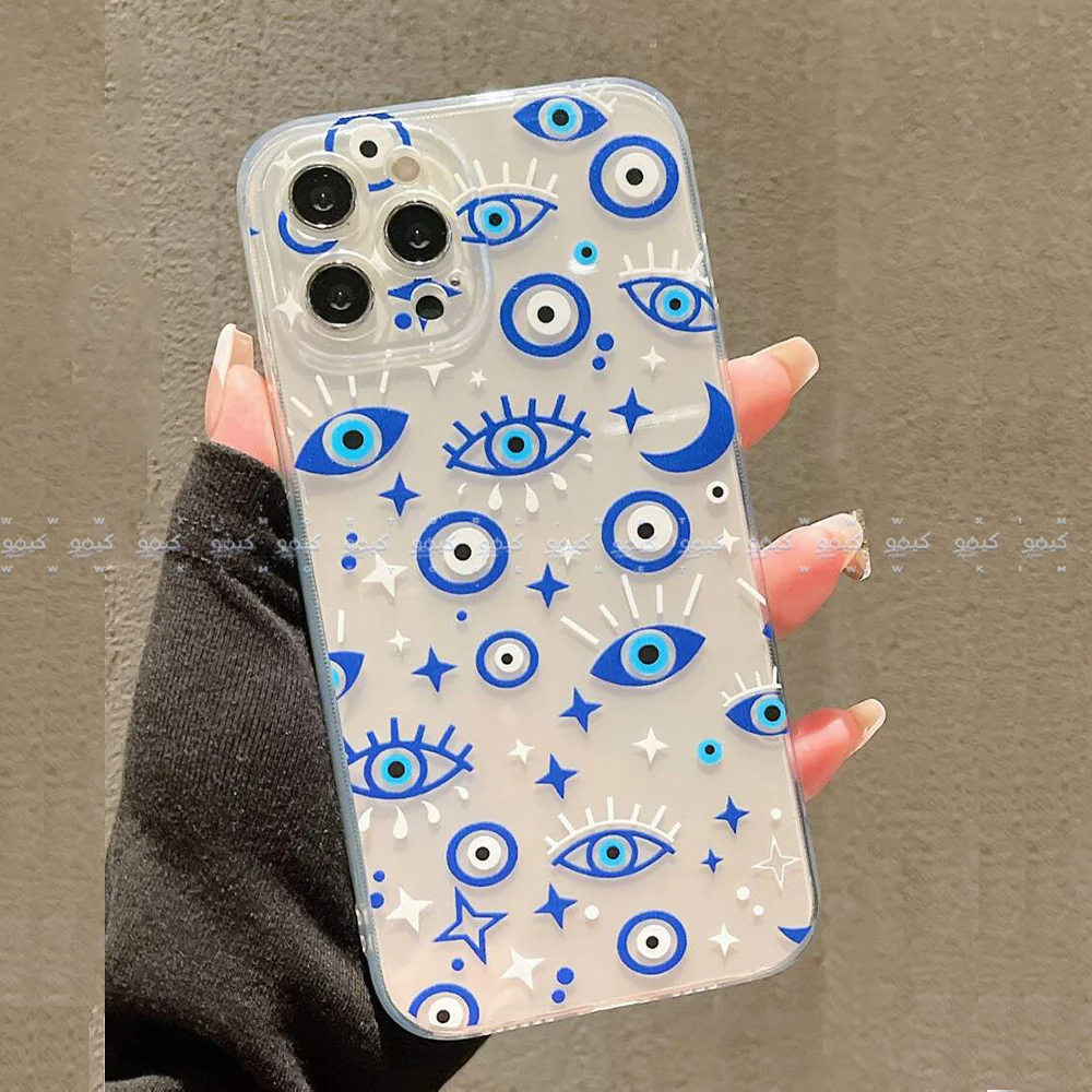 Evil Eye Pattern Clear Phone Cover - Image 3