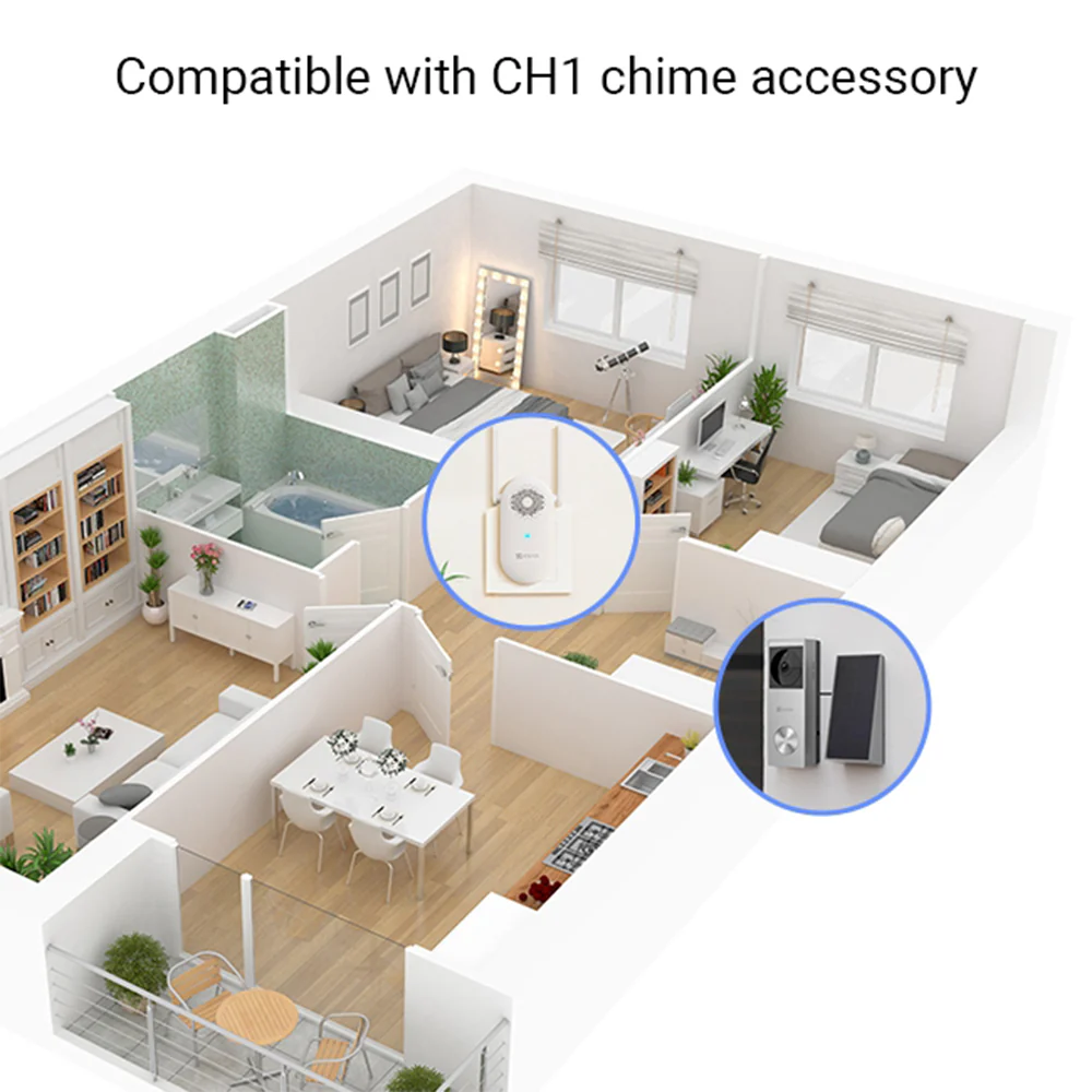 EZVIZ CS-HP3 Pro Battery-Powered Video Doorbell 2K 3MP 2.3mm With Solar Panel - Image 10
