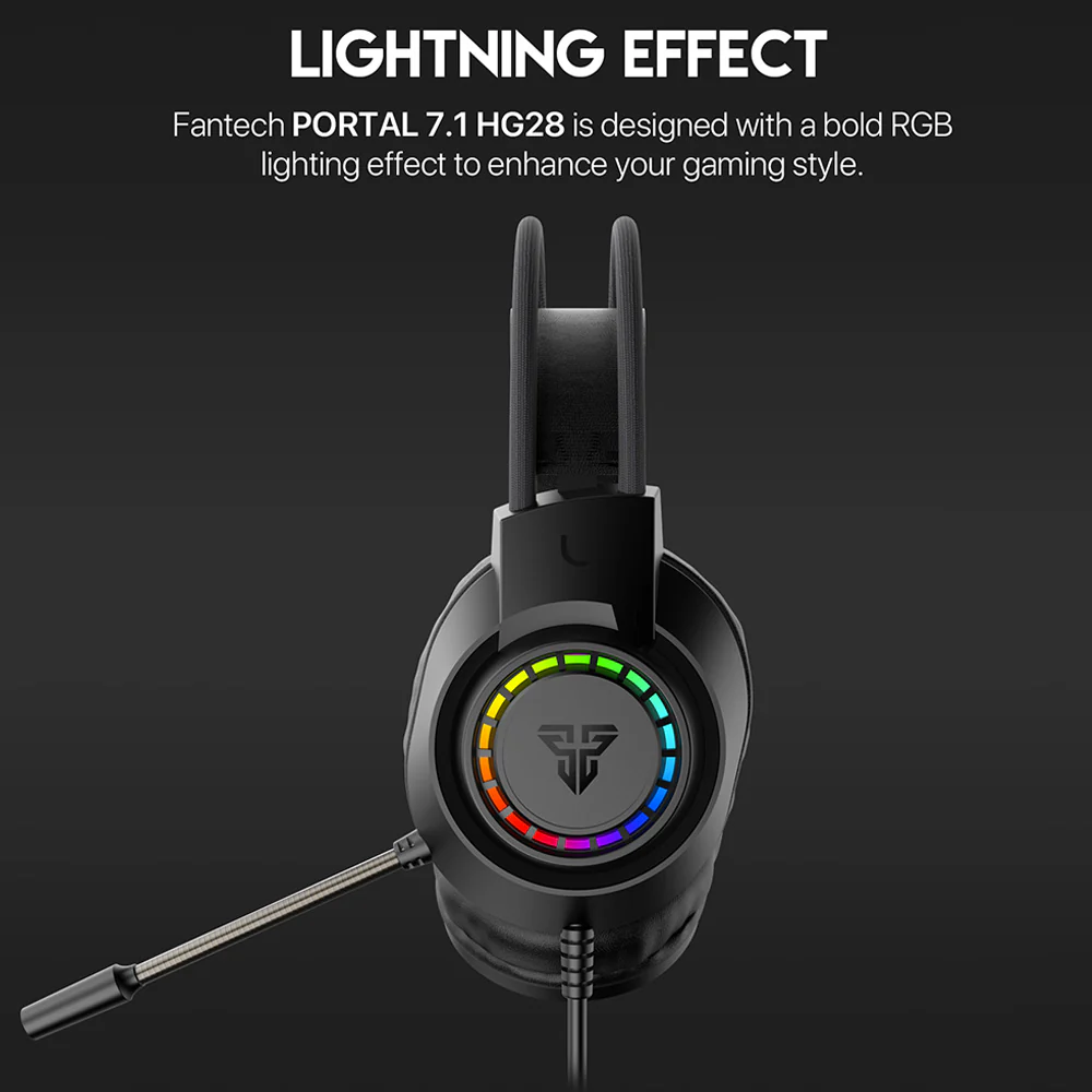 Fantech PORTAL HQ55 RGB Gaming Headset - Black - Image 5