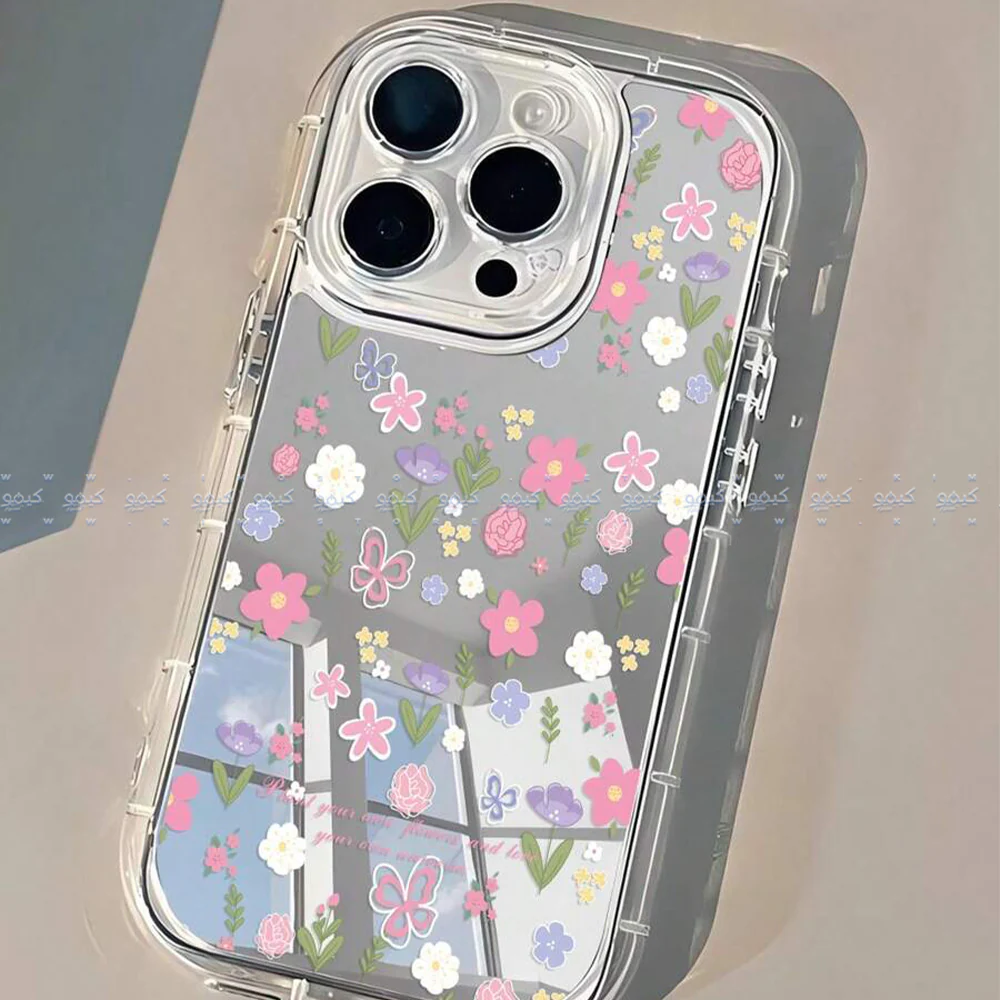 Floral & Butterfly Graphic Transparent Soft Phone Cover - Image 2
