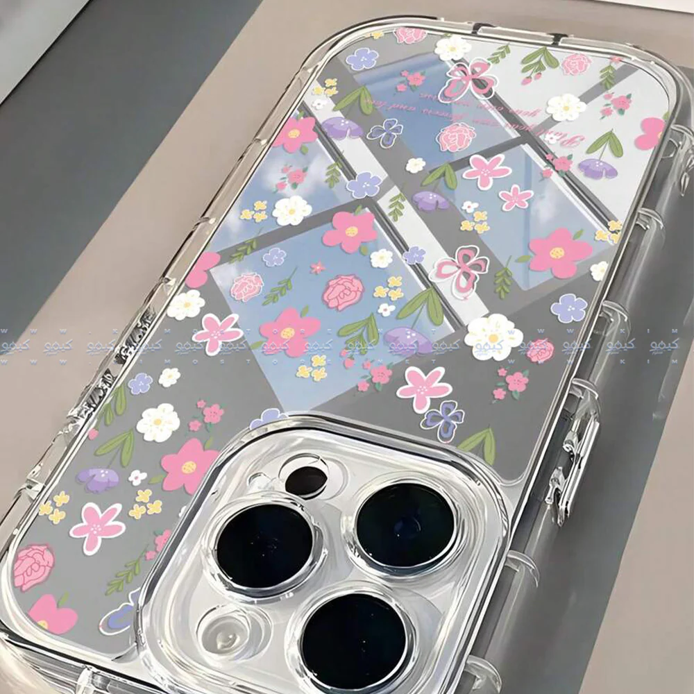 Floral & Butterfly Graphic Transparent Soft Phone Cover - Image 4