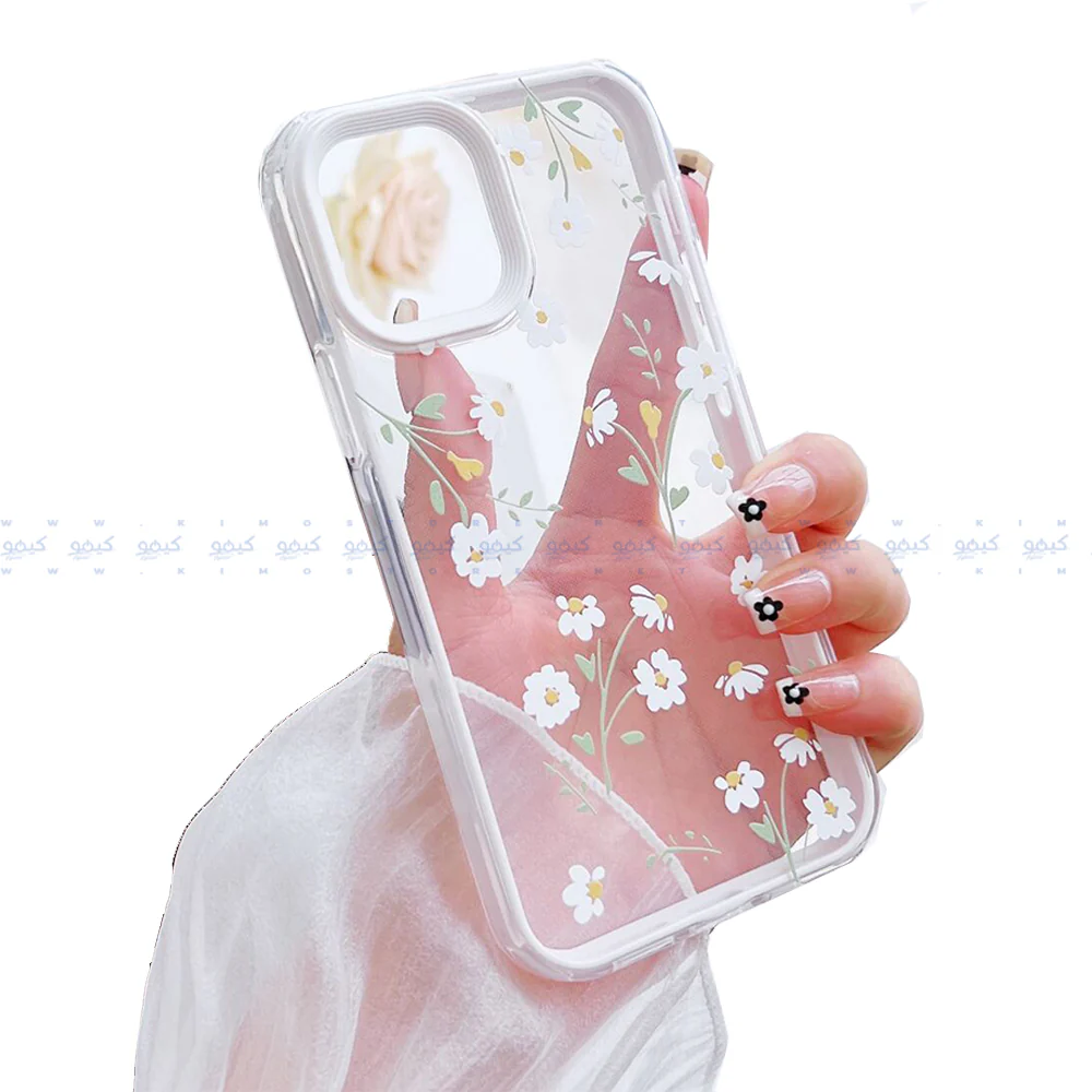 White Yellow Floral Clear Phone Cover - Image 2