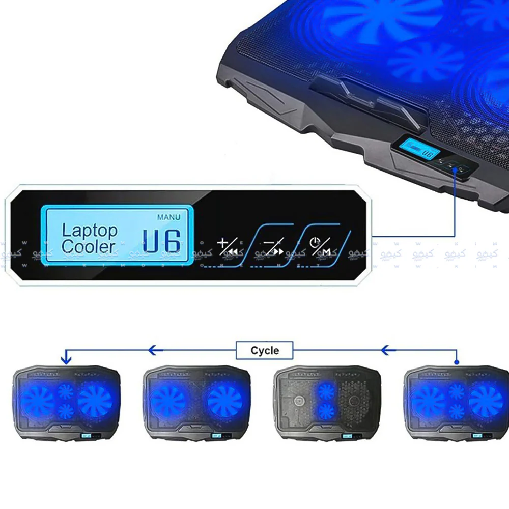 Gamma GT-18 Laptop Cooling Pad - Blue - Image 6