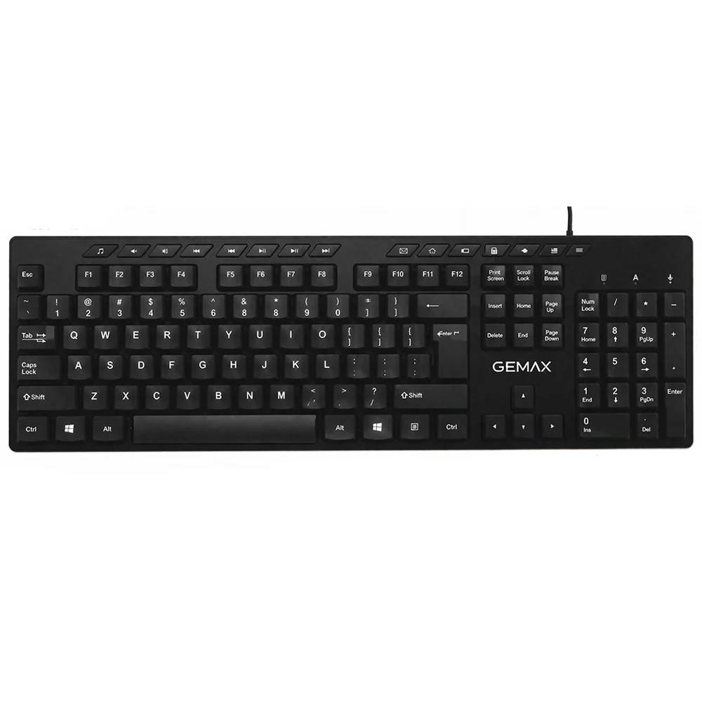 Gemax K519 Wired Keyboard English & Arabic - Black