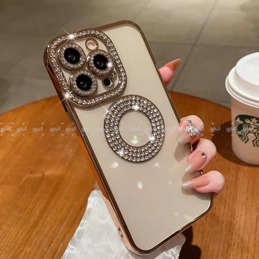 Gold Luxury Electroplated Rhinestone Glitter Phone Cover - Image 2