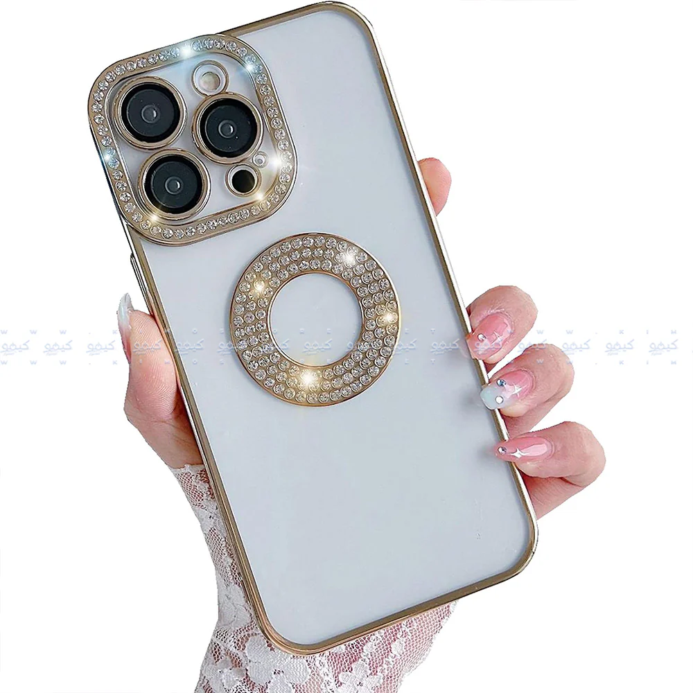 Gold Luxury Electroplated Rhinestone Glitter Phone Cover - Image 6