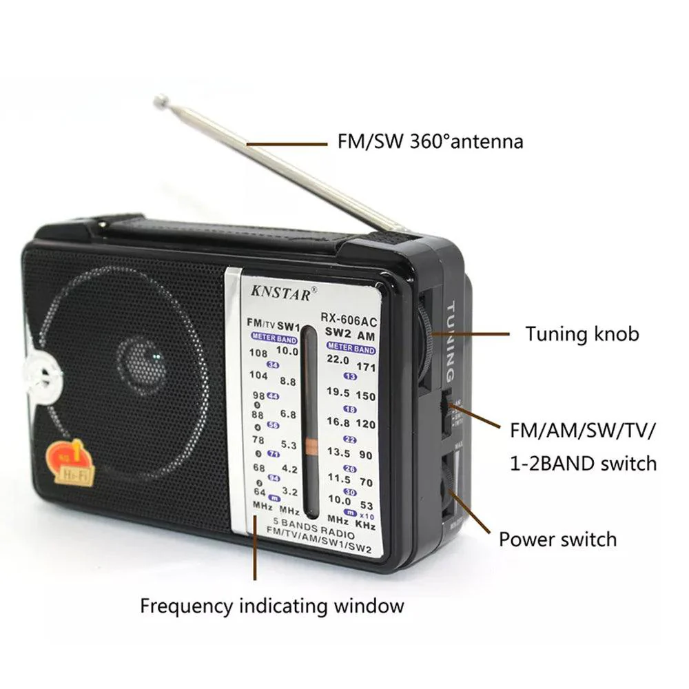 Golon RX-606 AC Portable Radio Speaker 1.0 - Black - Image 3