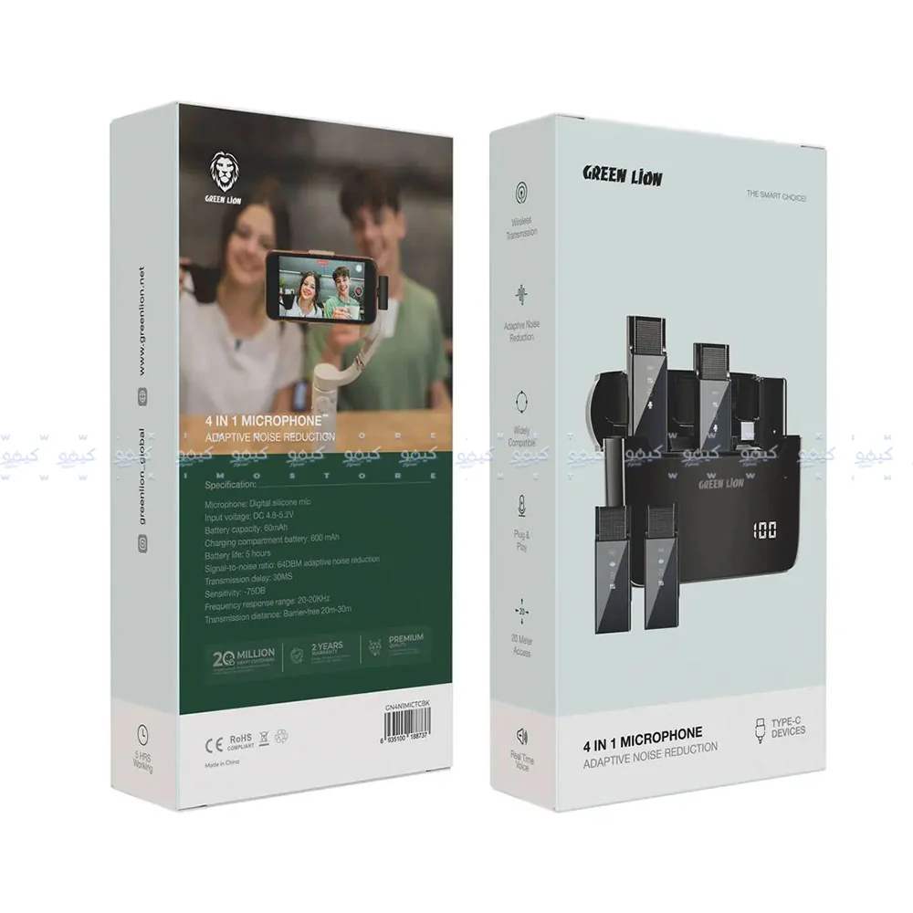 Green Lion GN4N1MICTCBK Type-C Quad Channel Wireless Microphone System - Image 4