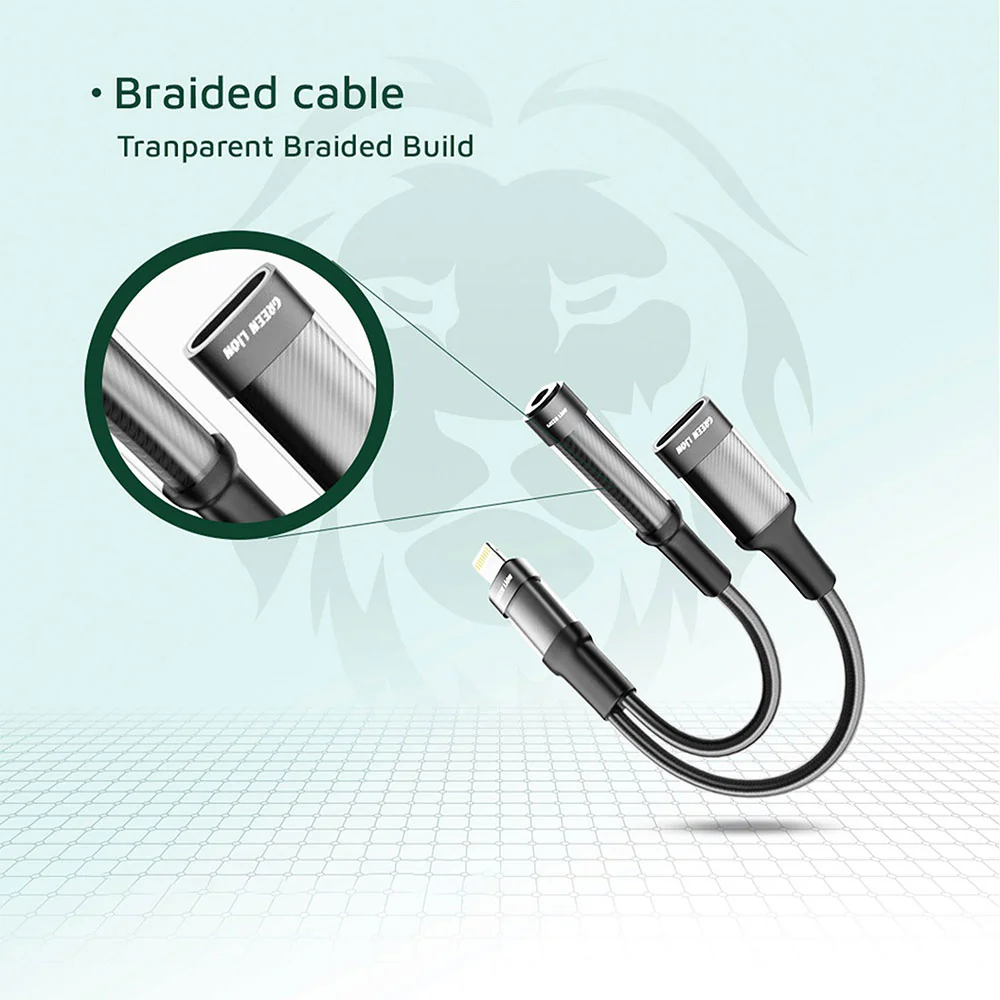 Green Lion GNEARADLTLAUXBK Lightning To Female Lightning + Female 3.5mm Converter - Image 4