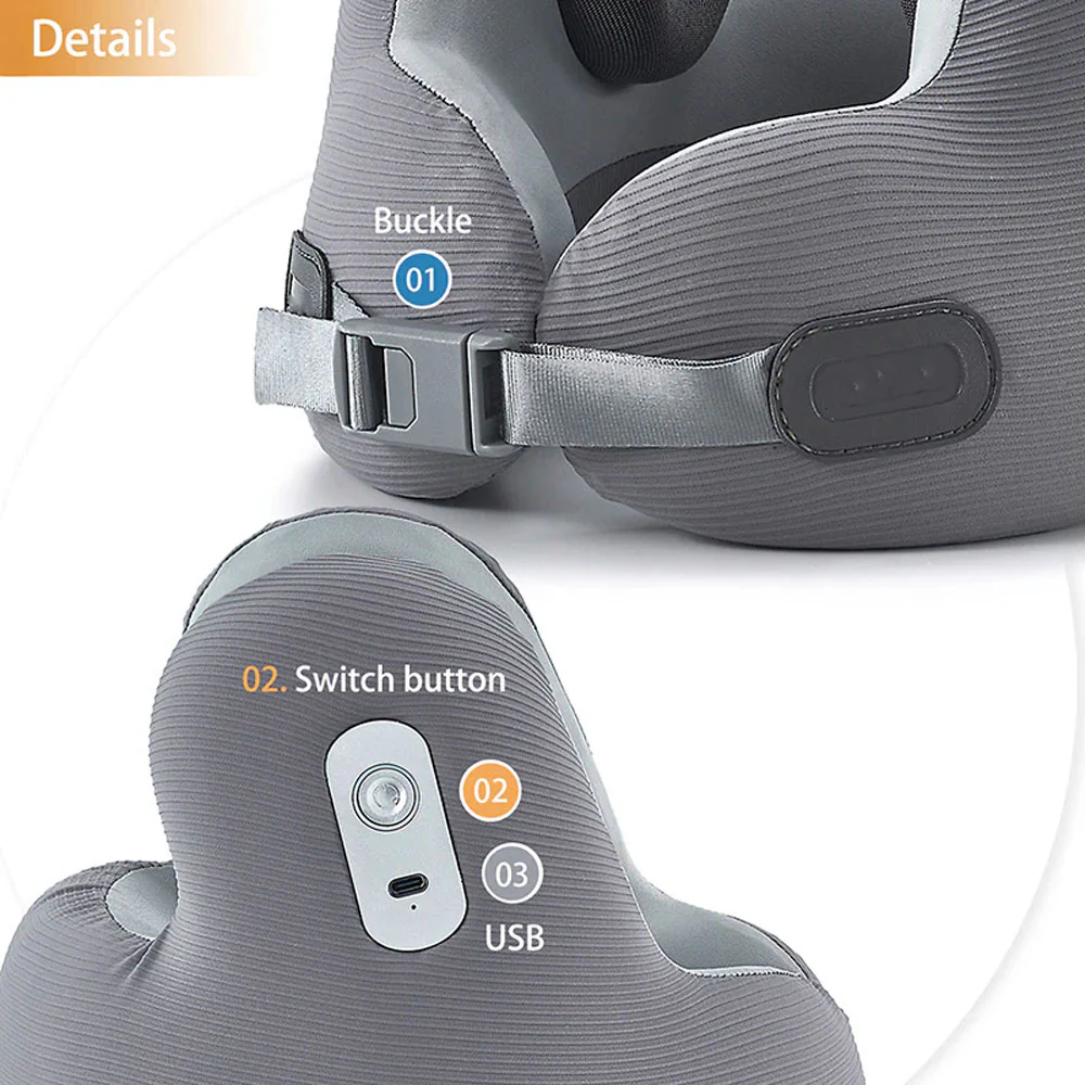Green Lion Music Travel Neck Pillow GNMUPILLWGY - Gray - Image 4