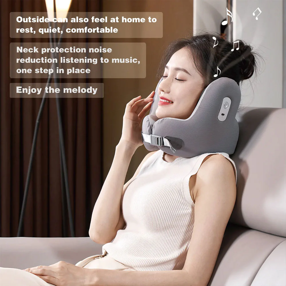 Green Lion Music Travel Neck Pillow GNMUPILLWGY - Gray - Image 7