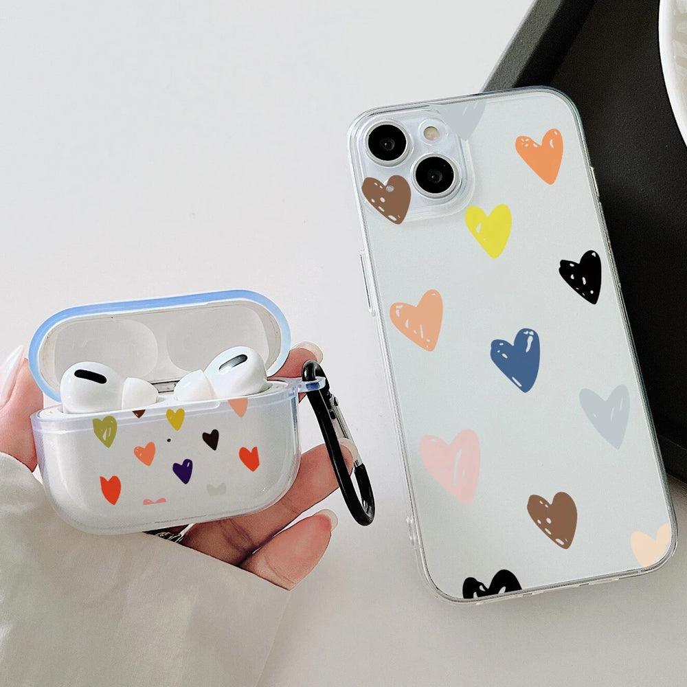Heart Pattern Cover Phone Case iPhone 12 Pro Max & Airpods Pro Case - Image 3