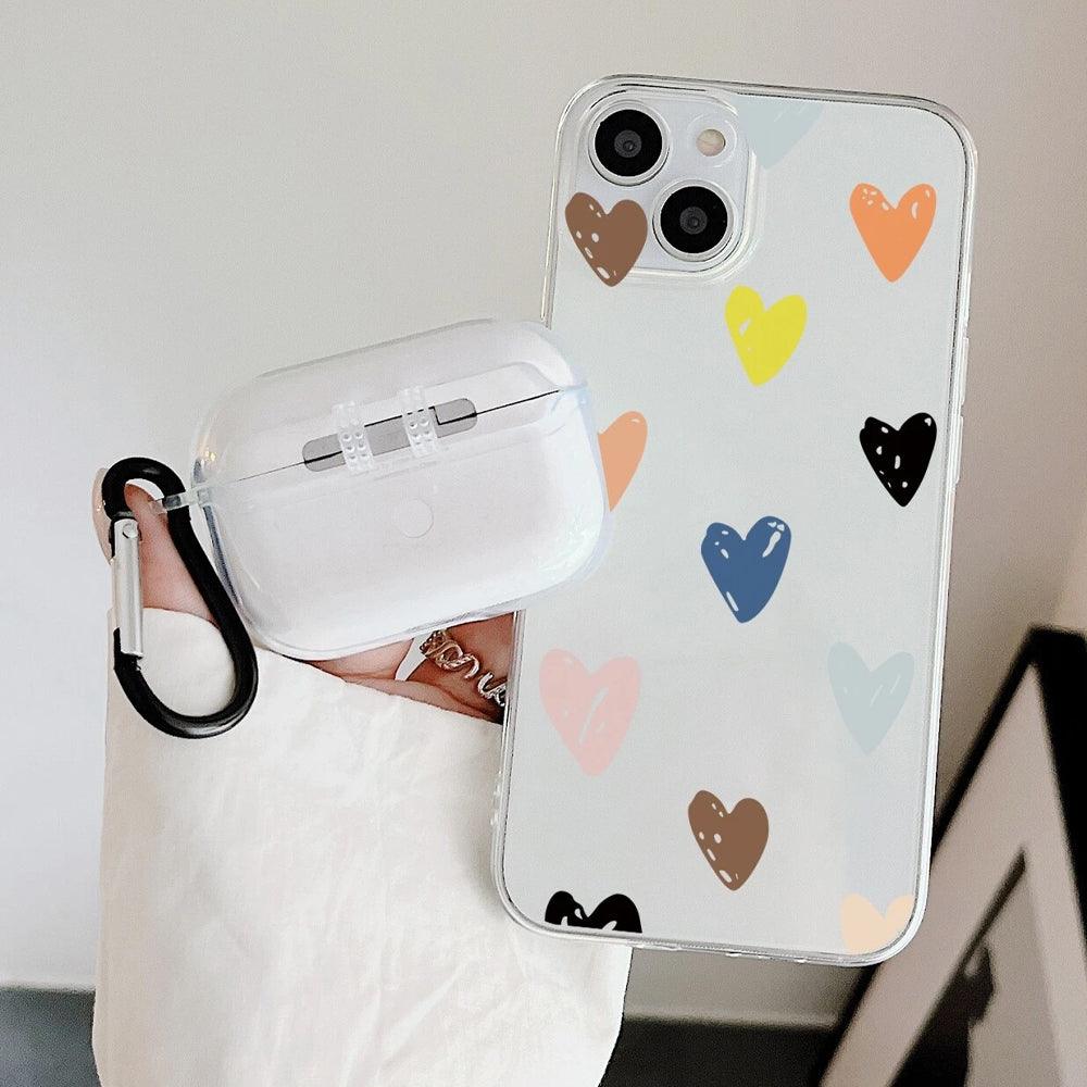 Heart Pattern Cover Phone Case iPhone 12 Pro Max & Airpods Pro Case - Image 4