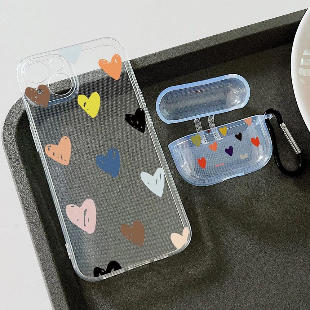 Heart Pattern Cover Phone Case iPhone 12 Pro Max & Airpods Pro Case - Image 5
