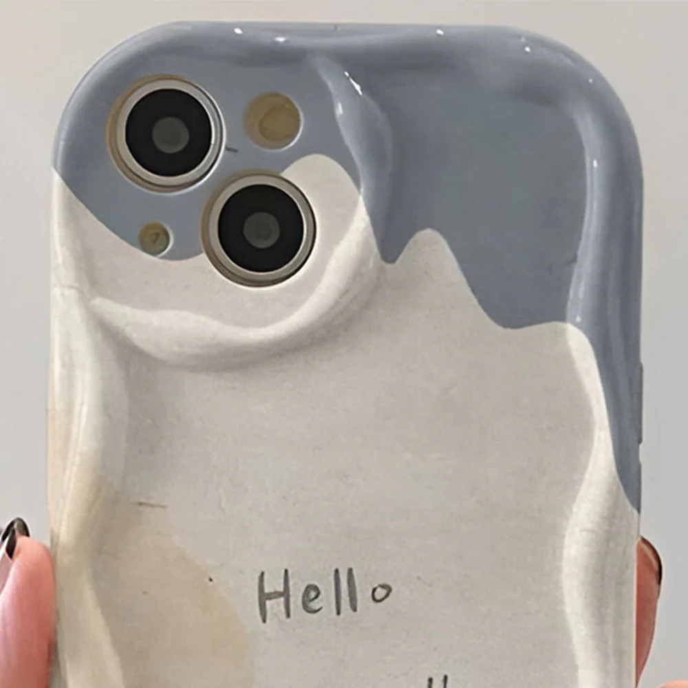 Hello Cream Shell Beige Paint Phone Cover iPhone - Image 2