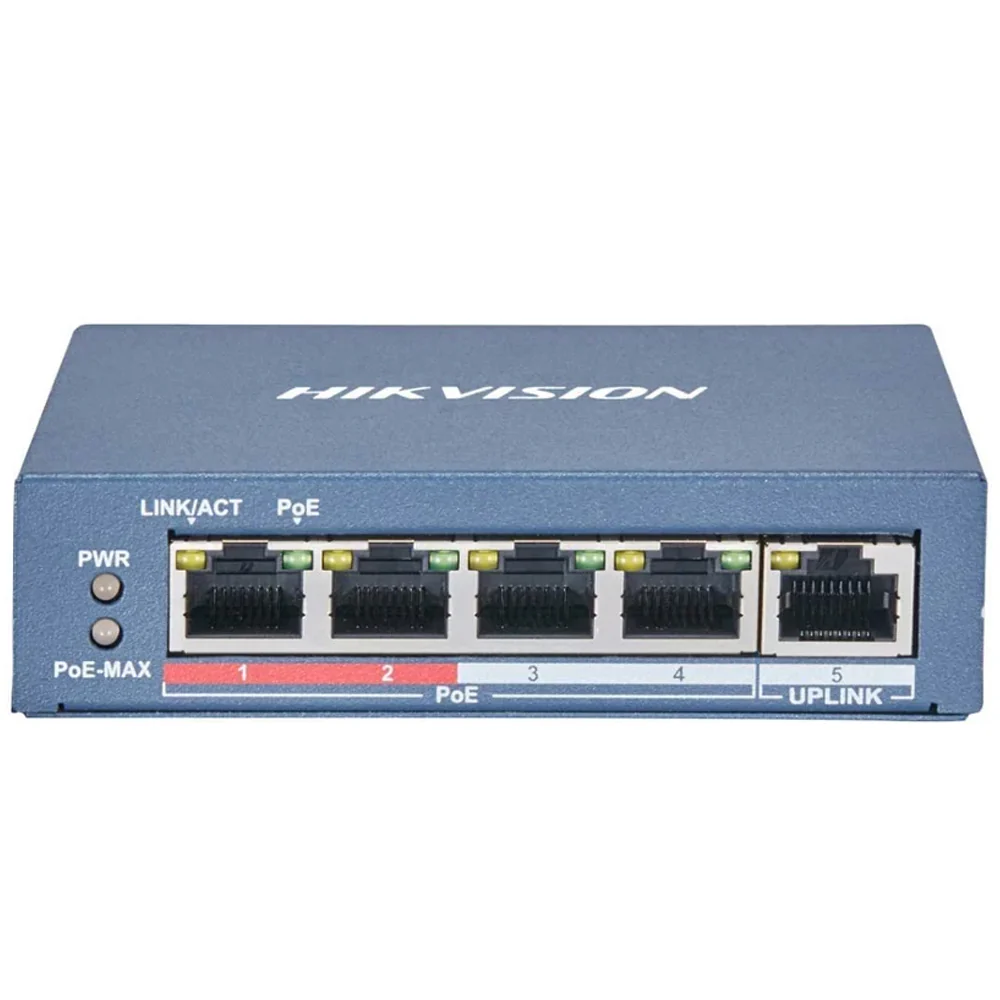 Hikvision DS-3E0105P-E/M Unmanaged Desktop Switch 5 Ports PoE 10/100Mbps