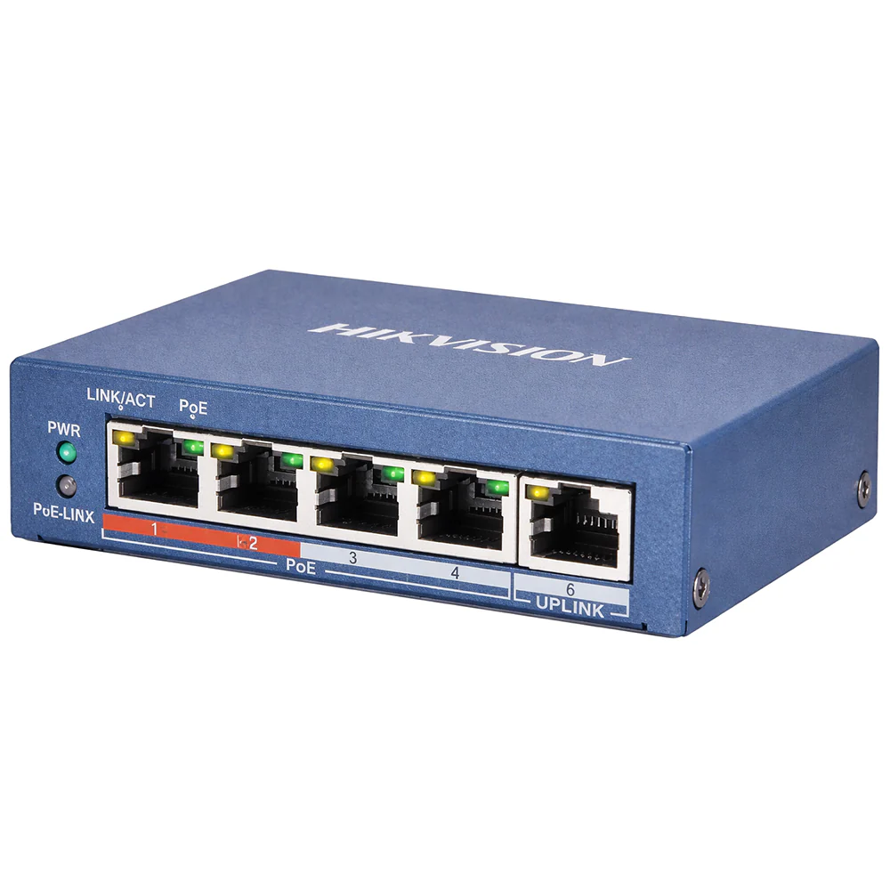 Hikvision DS-3E0105P-E/M Unmanaged Desktop Switch 5 Ports PoE 10/100Mbps - Image 2