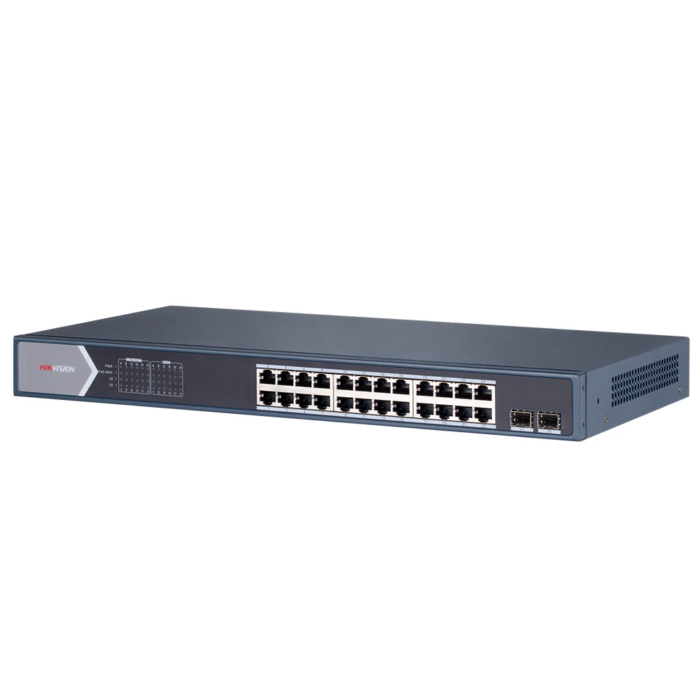 Hikvision DS-3E0526P-E/M Unmanaged Rackmount Switch 24 Ports PoE 10/100/1000Mbps + 2 Ports SFP 10/100/1000Mbps Fiber Optical 225W - Image 5