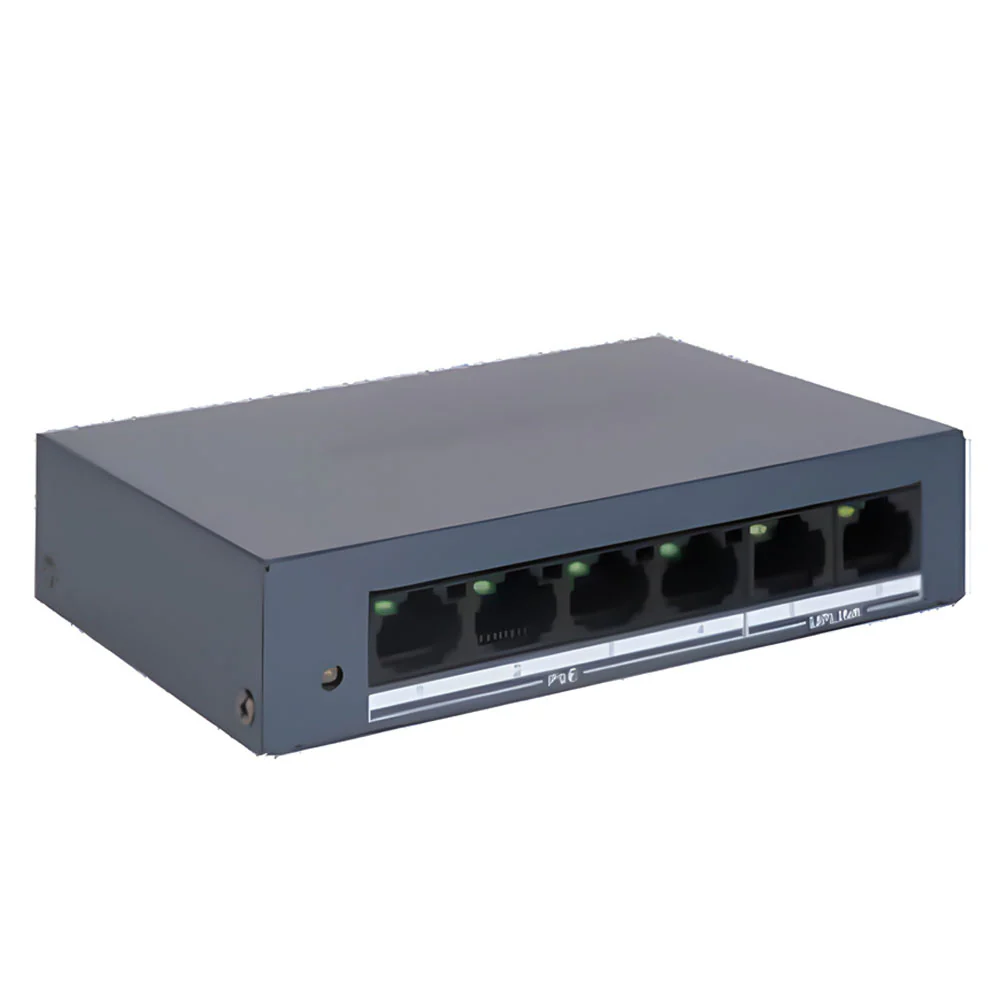 Hikvision DS-3E0106MP-E/M Unmanaged Desktop Switch 4 Ports PoE 10/100Mbps + 2 Ports RJ45 10/100Mbps Uplink 45W - Image 2