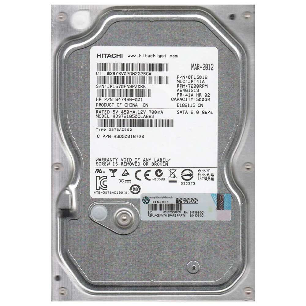 Hitachi 500GB 3.5 inch Internal PC Hard Drive (Original Used)
