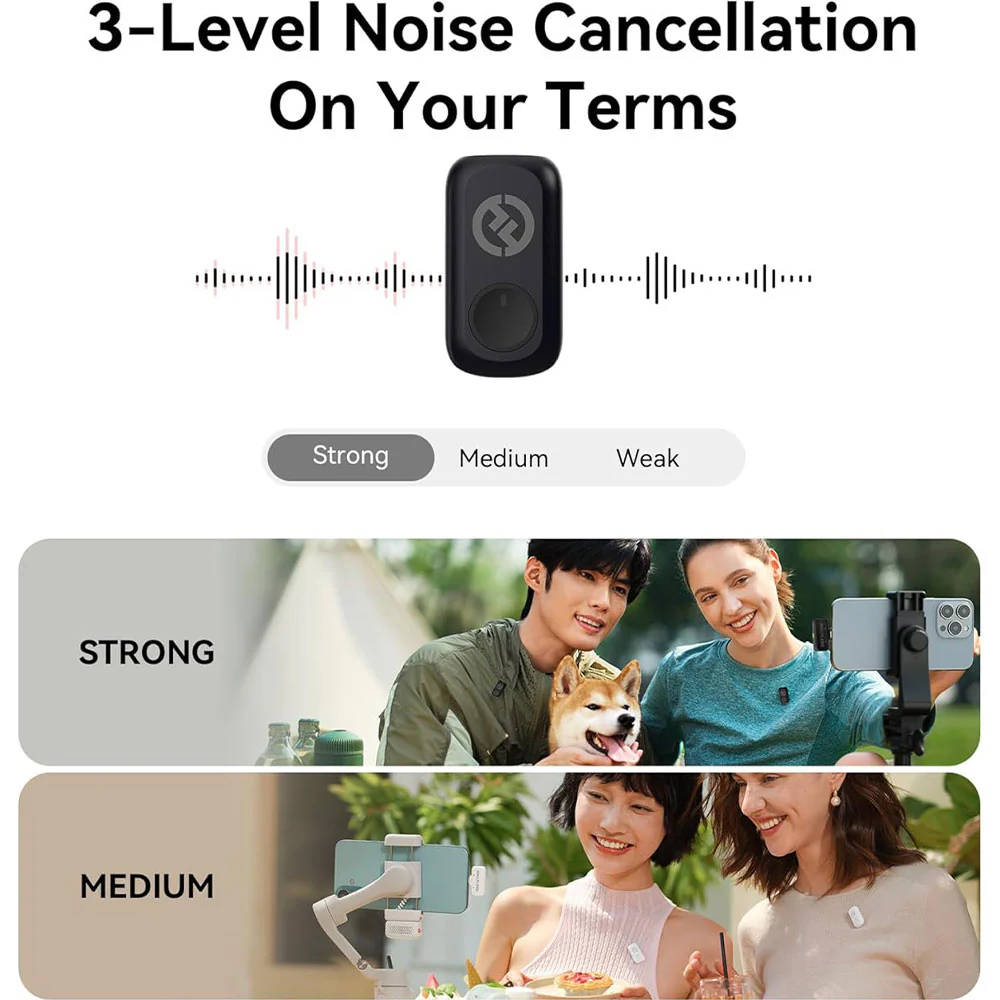 Hollyland LARK A1 Combo 3in1 2.4GHz Dual Channel Wireless Lavalier Microphone System (Local Warranty) - Black - Image 11