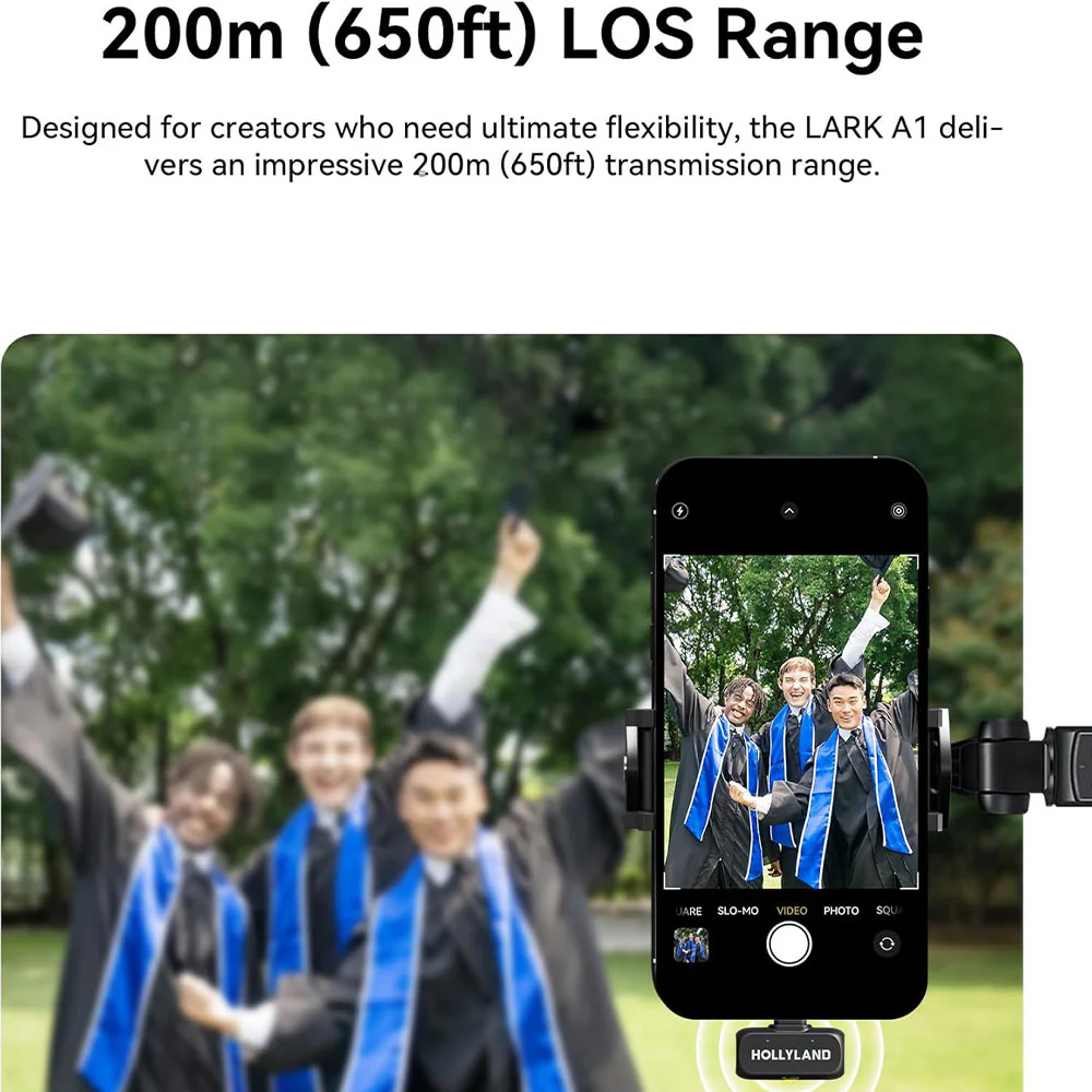 Hollyland LARK A1 Combo 3in1 2.4GHz Dual Channel Wireless Lavalier Microphone System (Local Warranty) - Black - Image 9