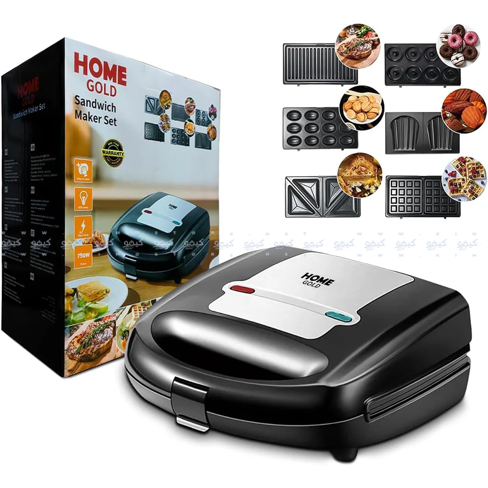 Home Gold Sandwich Maker 6X1 2023-1 750W - Image 2