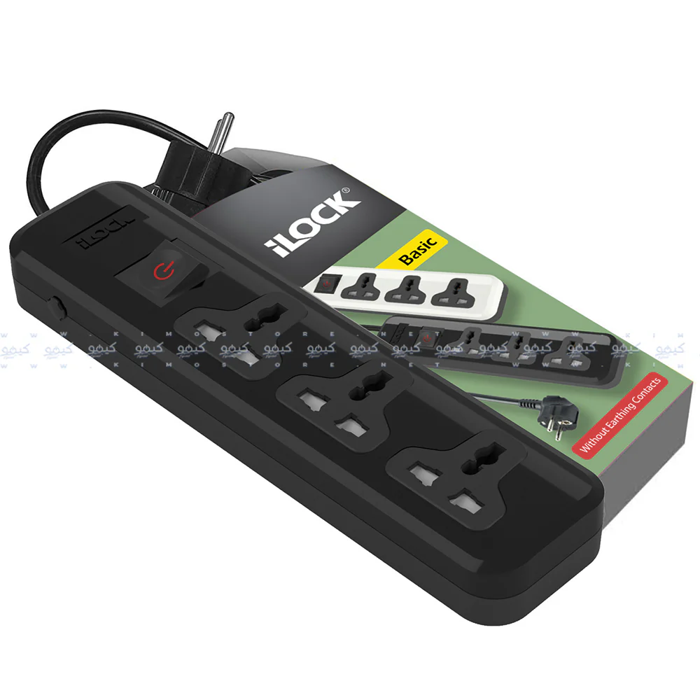 iLock 5065 3Port Power Strip 2860W 2m - Black - Image 4