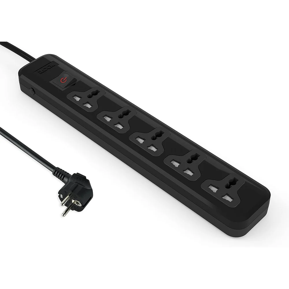 iLock 5066 5Ports Power Strip 2860W 2m - Black