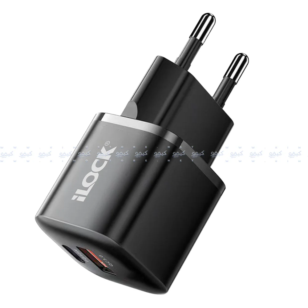 iLock 5094 GaN Wall Charger PD Type-C + QC3.0 USB 30W Fast Charging - Black - Image 3
